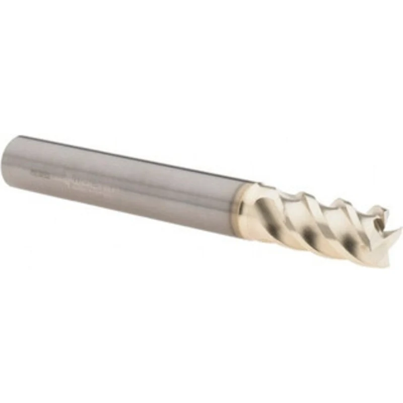 Walter 3/8, 15.44mm LOC, 3/8 Shank Diam, 3 OAL, 4 Flute, Solid Carbide Square End Mill Single End, TiAlN/ZrN Finish, ...